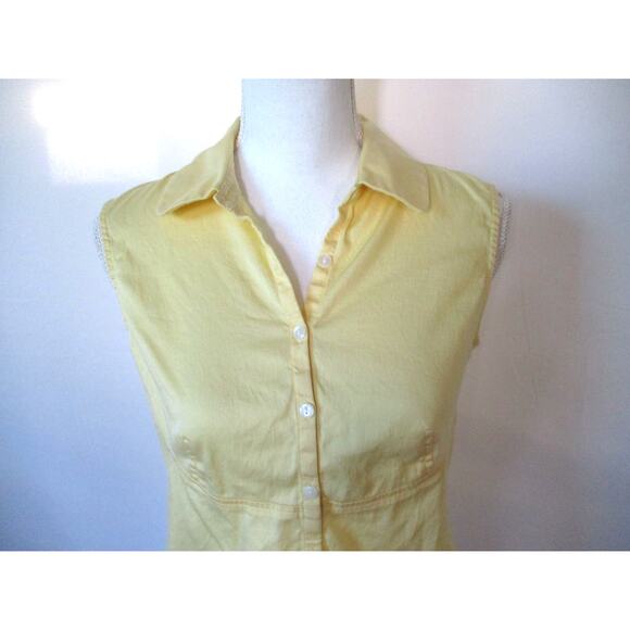 Anne Klein Women's Yellow Sleeveless Button Front Blouse Size Small - Picture 2 of 11